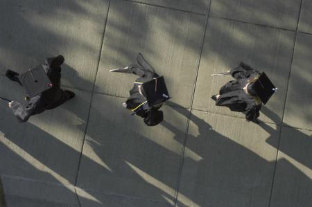 An overhead view of a few of the 400 students who received degrees Saturday, May 17 at Union University's 183rd spring graduation ceremonies. - Photo by Jordan Buie