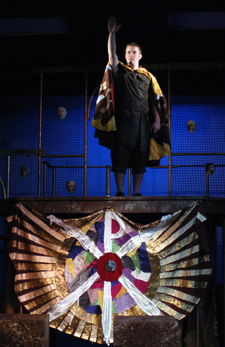 Josh Hussung as the Commander in <i>Philemon</i>. - Photo by Jim Veneman