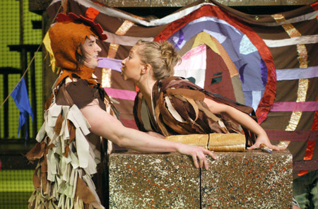 Blake Staples & Miranda Wallace in <i>Philemon</i>. - Photo by Jim Veneman