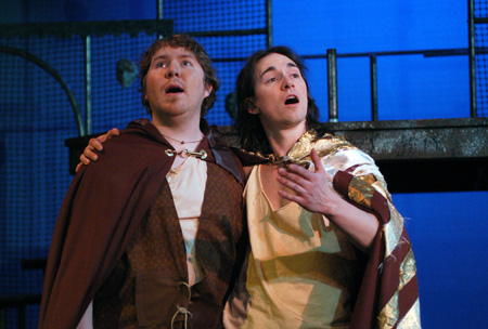 Blake Staples & Jeremy Scott sing in <i>Philemon</i>. - Photo by Jim Veneman