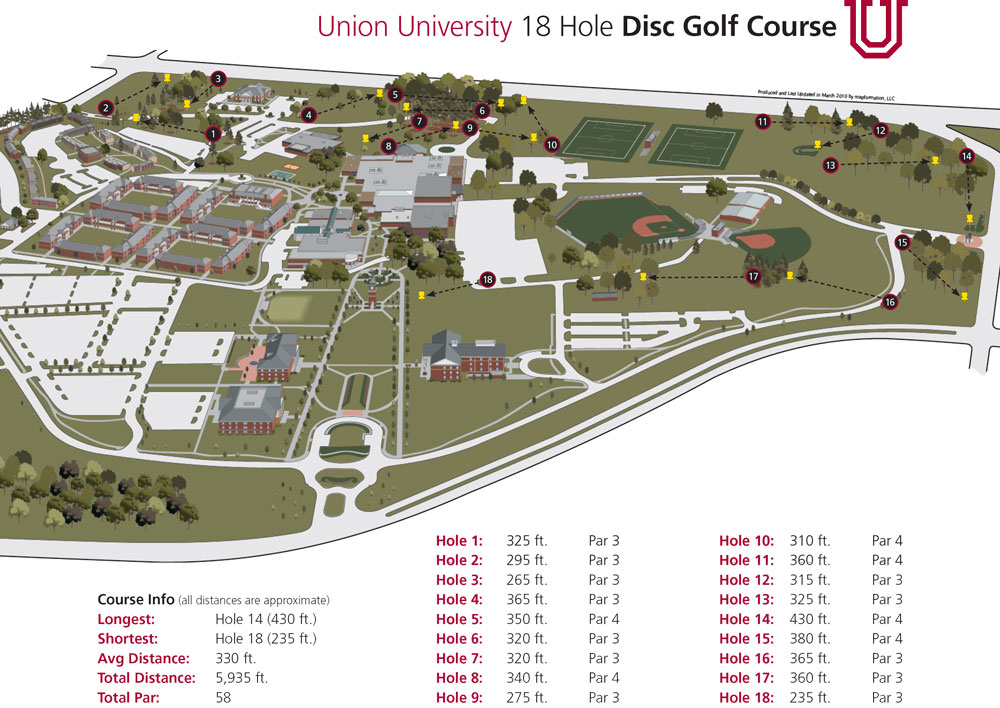 Union Disc Golf Course Map