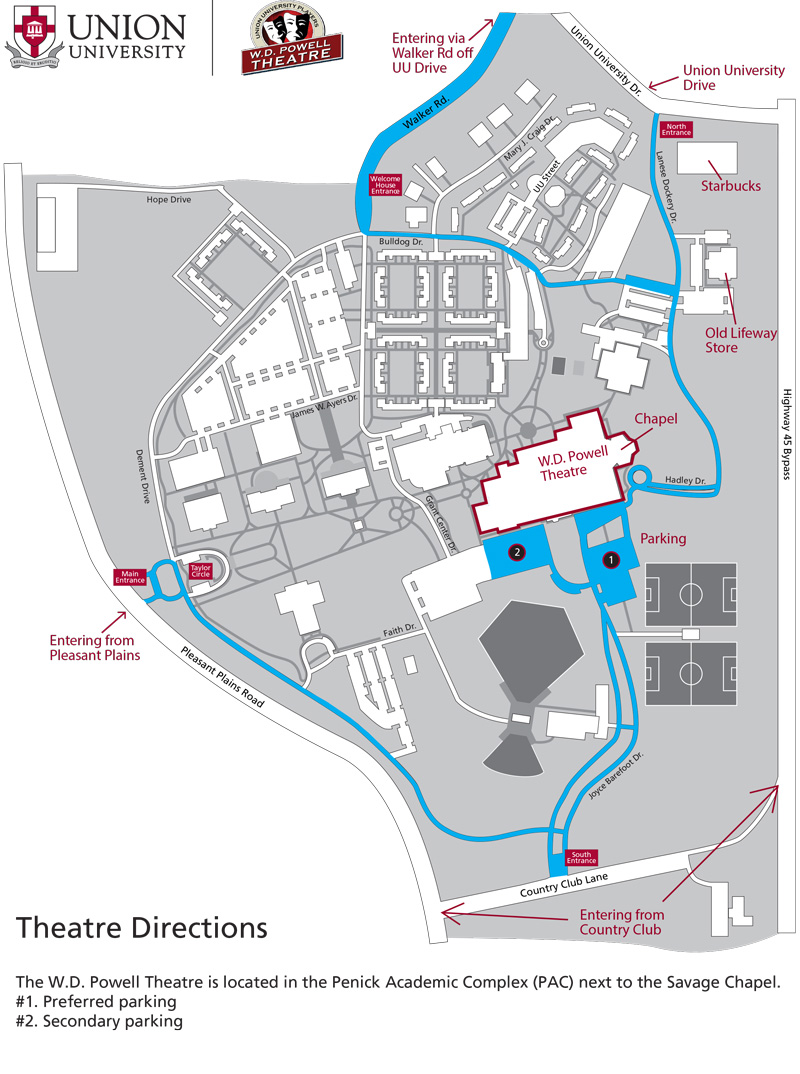 Map to Powell Theatre