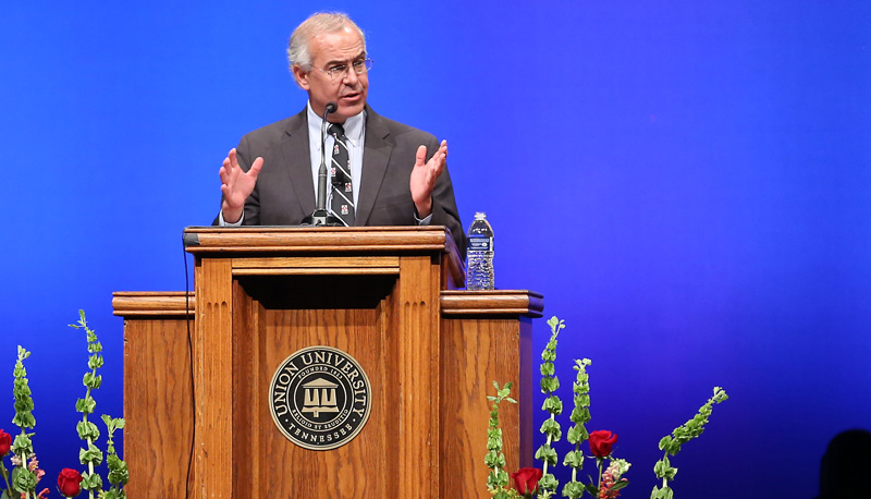 David Brooks speaking at the Scholarship Banquet