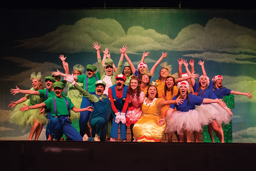 Chi Omega competes in the 20th annual SAC Variety Show. The show also included performances from Kappa Delta, Zeta Tau Alpha, Lambda Chi Alpha and SAC. photo by Gretchen Foels ('18)