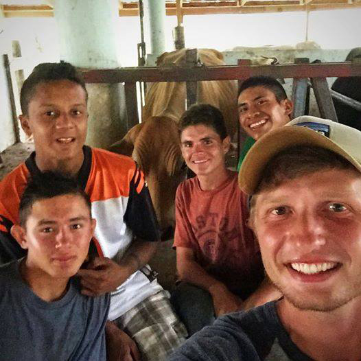 Cody with students