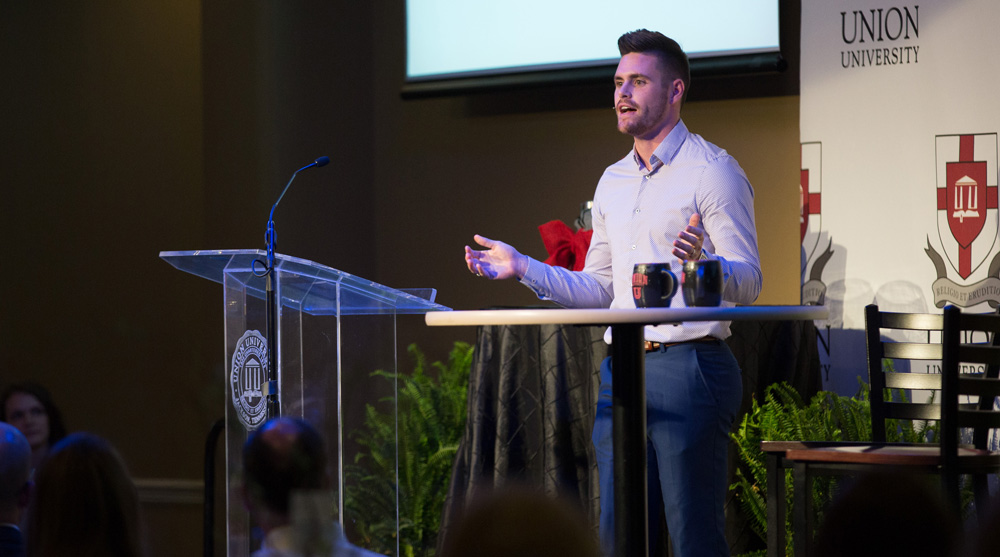 David Boudia speaking at Union