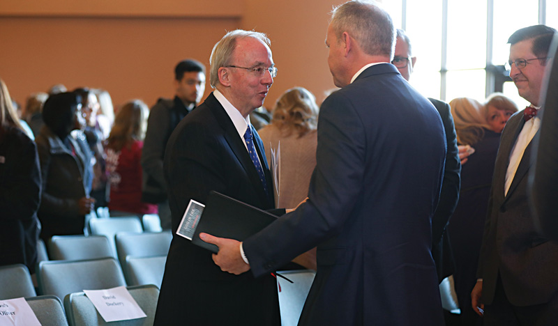 Former President David S. Dockery and current President Dub Oliver.