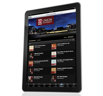 iTunes U displayed on the iPad