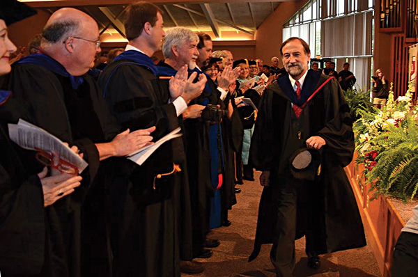 Hal Poe accepts the Faculty Member of the Year Award