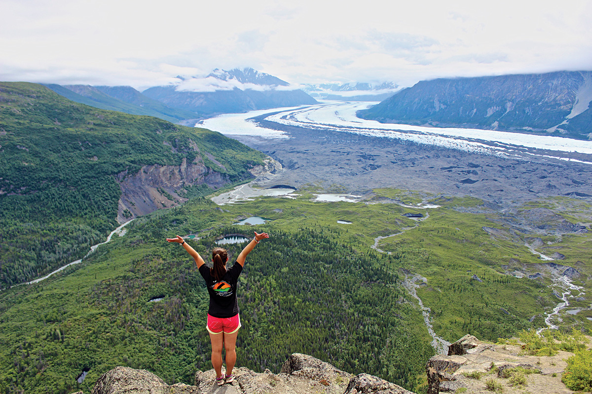 Morgan Morfe overlooks Matanuska Glacier